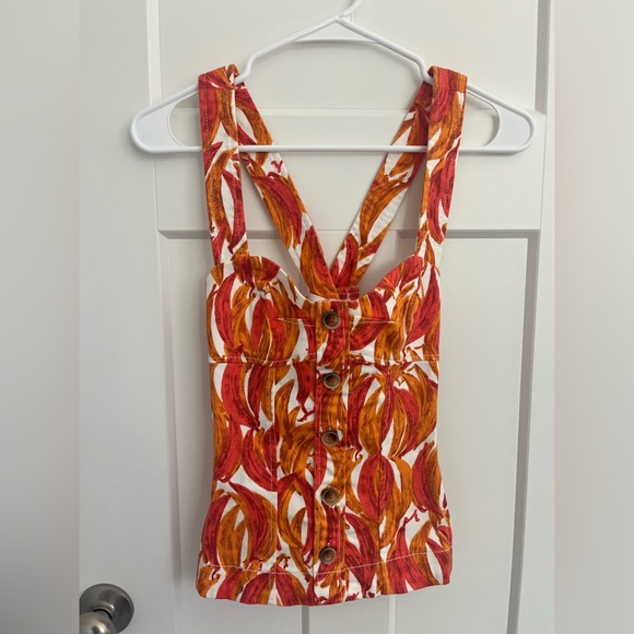 Maeve Tops - Maeve Shirt Womens Banana Print Cross Back Tank Cami Size 00 Boho Tropical